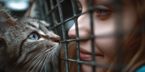 Cats in a cage after being found